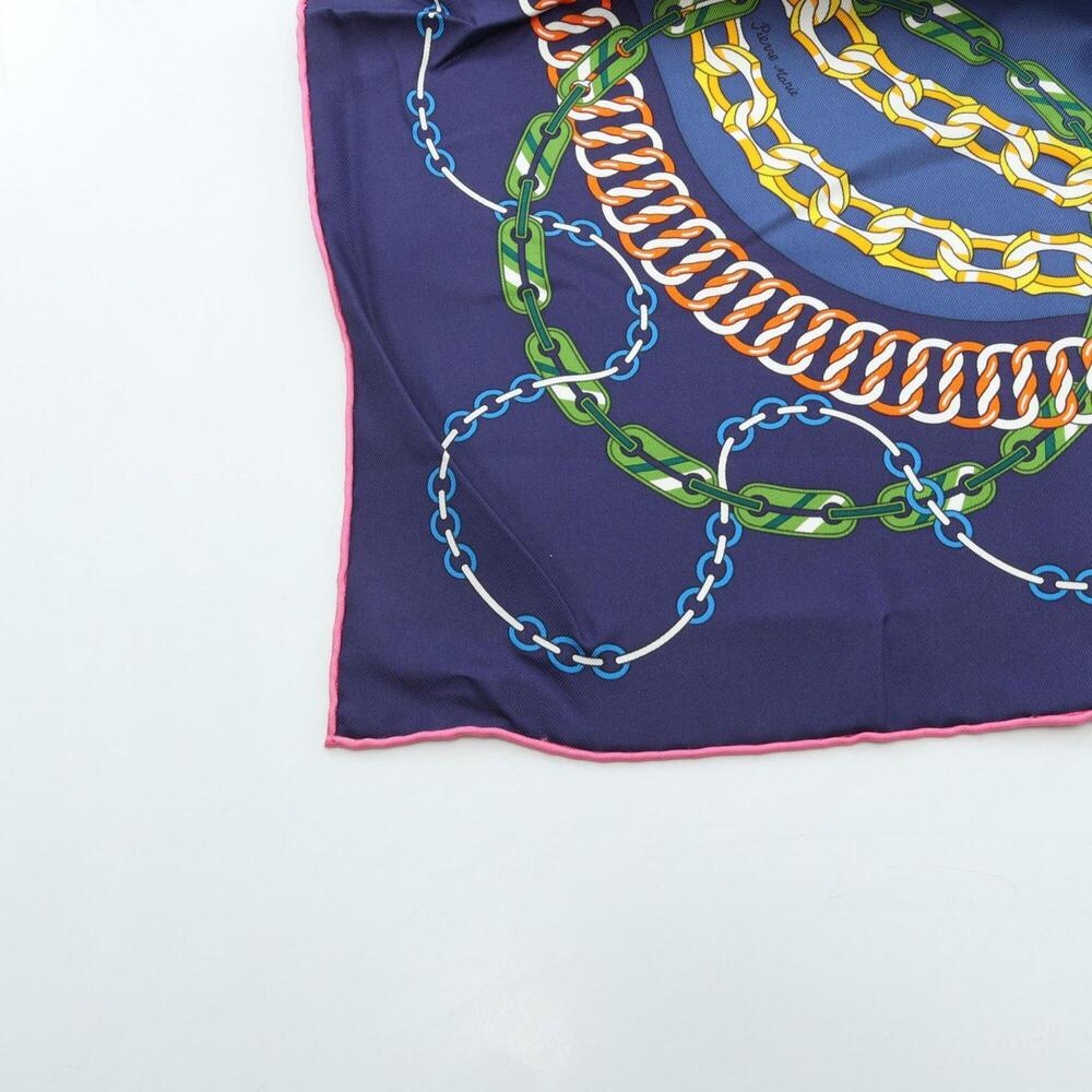 HERMES Blue Silk Scarf - Picture 7 of 7